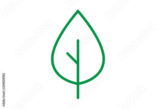 Konstfotografi Icono de hoja verde con contorno