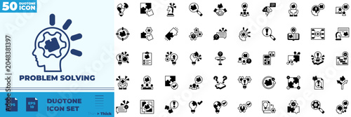 Foto Problem Solving Duotone Editable Icons set