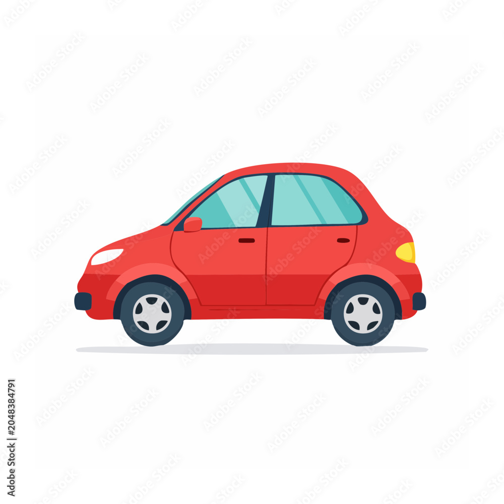 Obraz premium Flat design red car illustration