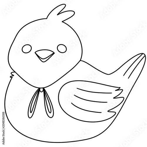 Simple bird outline with friendly expression