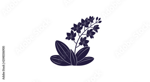 Quadro su tela Dark Purple Flower Plant Illustration.
