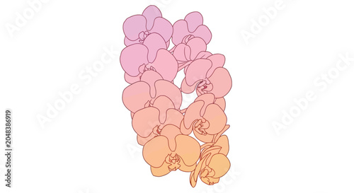 Foto Cluster of pink and orange spheres.