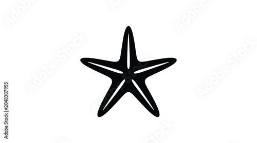 Fotografija Starfish Silhouette Against A White Background Silhouette