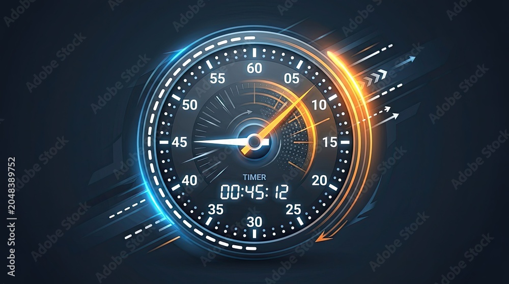 Fototapeta premium speedometer on black background