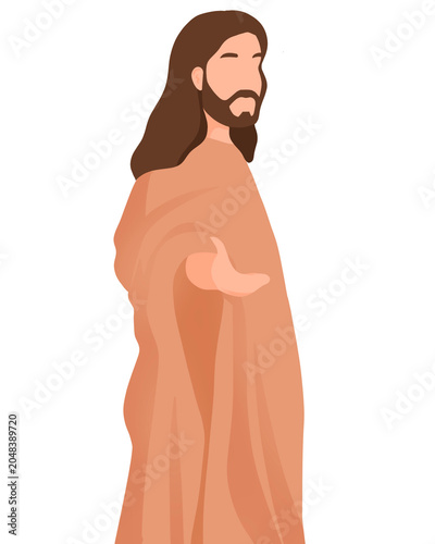 Tableau sur toile Minimalist Jesus Christ illustration vector, abstract Christian line art, modern
