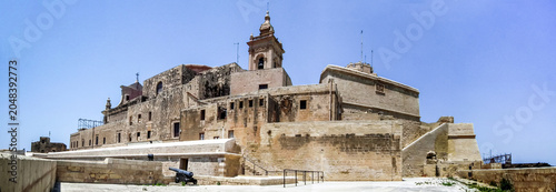 Panoramic view of Citadella de Victoria Citadel in Rabat Victoria town on Gozo Island in Malta