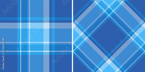Fotografie Elegant blue seamless check plaid pattern design for textile, fabrics, print, wallpaper, wrapping, garments, blanket, decoration and background