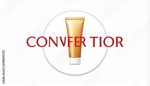 Golden cosmetic tube branding design