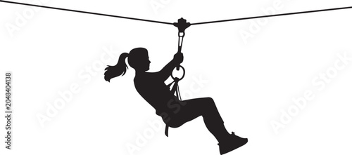 Photos Person ziplining through the sky silhouette