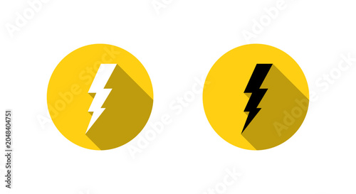 Quadro em tela Lightning bolt icon with long shadow