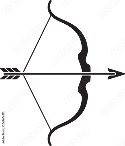 Bild auf Leinwand Black longbow with arrow ready to shoot