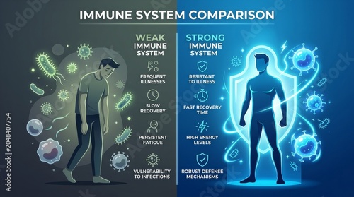 Immune System Comparison Healthy vs Unhealthy.