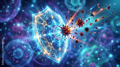 Digital shield protects against virus threats.