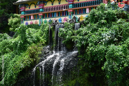 Majestic limestone formations and hindu shrine at Batu Caves, famous cultural landmark in Malaysia 