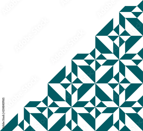 Geometric Teal and White Abstract Pattern Background