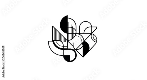 Geometric shapes in black and white.