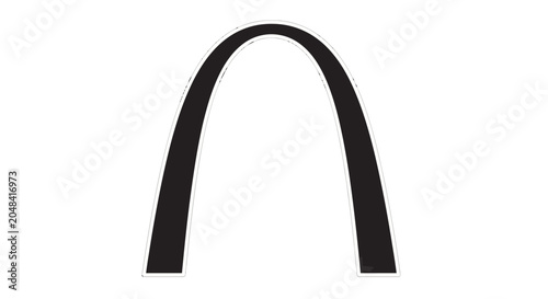 Fotografía Minimalist black silhouette of the iconic Gateway Arch monument in Saint Louis