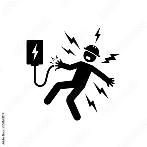 Schilderij op canvas Electrical Shock Hazard Icon