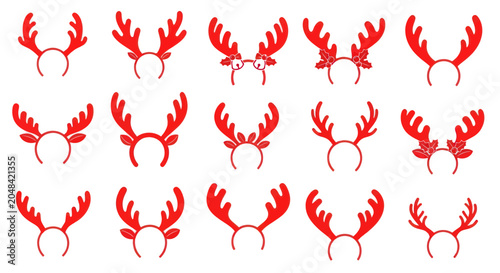 Foto Red Antler Headband Christmas Accessories.