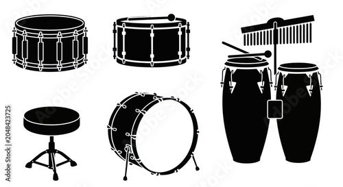 Tableau sur toile Drums and percussion musical instruments.