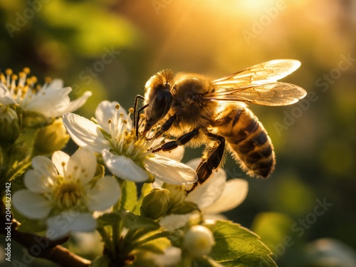 Asian Honeybee Collecting Nectar