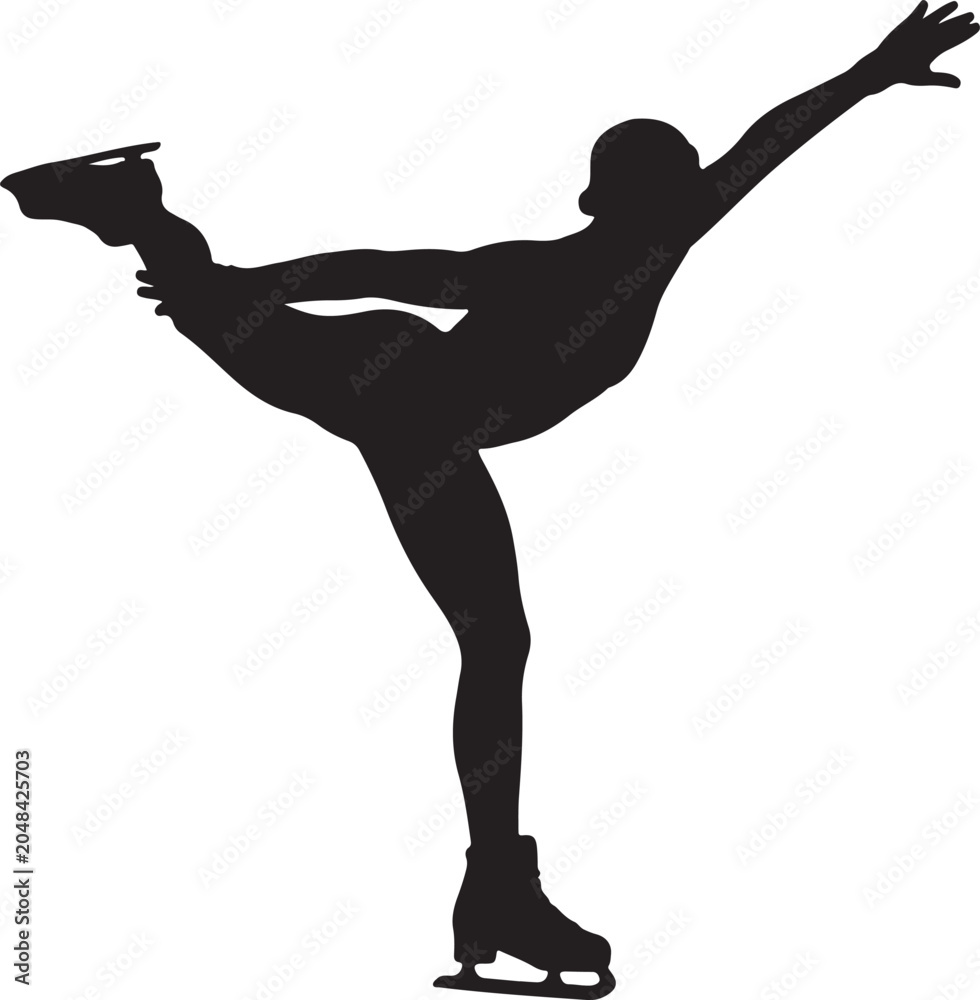 Naklejka premium Figure skater performing elegant split pose