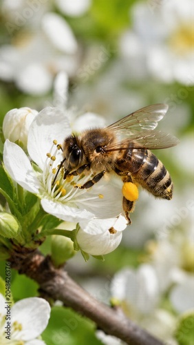 Asian Honeybee Collecting Nectar