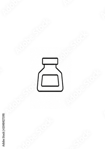 Inkwell icon simple black line drawing on a white background