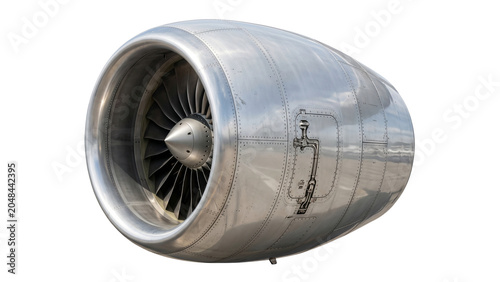 Konstfotografi Aircraft engine turbine on transparent background jet