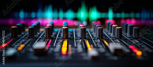 audio mixer with colorfull volume