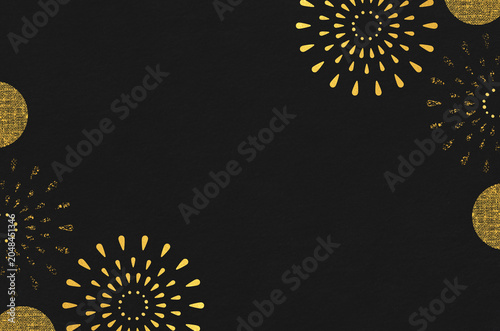Japanese modern pattern washi paper background. Abstract firework design with the texture of Japanese paper.