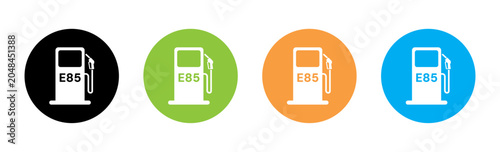 Obraz na plátně E85 petrol Fuel Pump Icon set