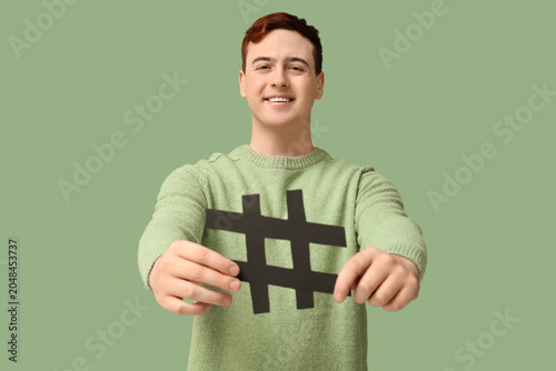 Handsome young man with has...