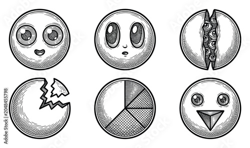 Bild auf Leinwand Emoticon Faces Vector Illustration