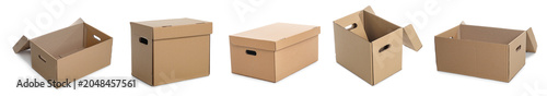 Collage of cardboard box on...