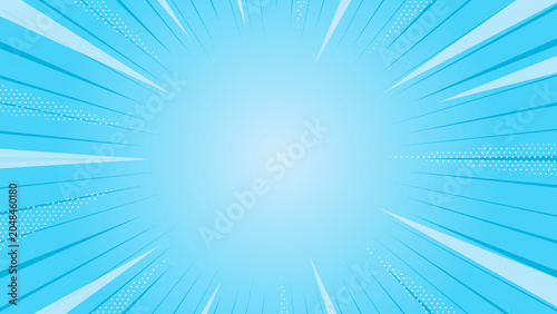 Sky Blue Sunburst Radial Background for Summer Promotion, スカイブルー 放射線 背景