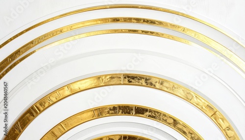 Abstract Golden Arches on White Background.