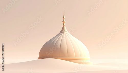 Elegant Islamic Dome Architecture Minimalist Design.