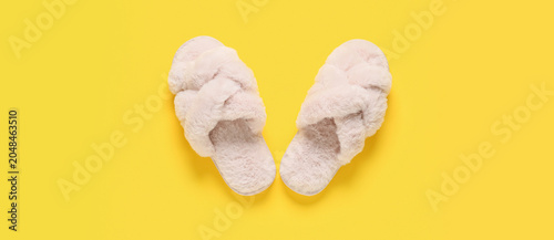 Soft fluffy house slippers ...