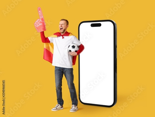 Male soccer fan with Spanis...