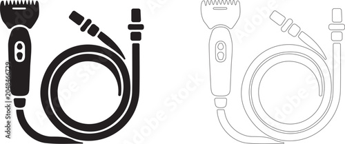 Fotografia Space hair clipper vector icon, astronaut vacuum trimmer symbol, crew personal hygiene and orbital lifestyle