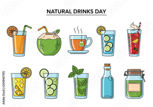 Foto A delightful collection of refreshing natural drinks for every occasion, perfect