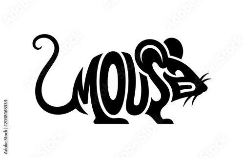Mouse Word Art Silhouette
