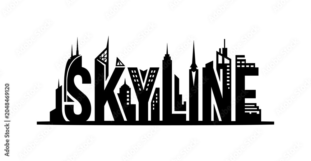 Fototapeta premium Skyline Word Art Design