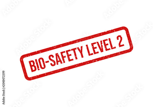 Cuadro en lienzo Bio safety level 2 warning stamp in red border