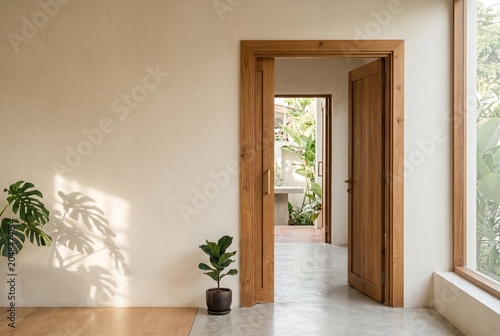 empty room with a window and a wall