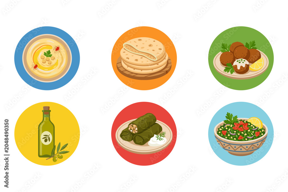 Fototapeta premium Middle Eastern Food Icons