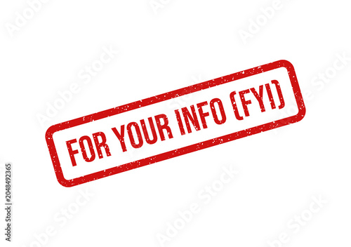 Red for your info fyi stamp or badge