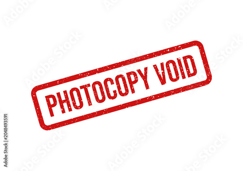 Obraz na płótnie Red photocopy void stamp on transparent background