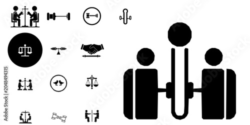 Φωτογραφία Arbitration Legal Dispute Resolution Icon - Minimal Black Flat Vector Symbol on